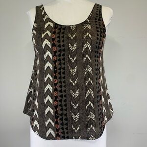 Wilfred Aritzia Geometric Tribal Print Rayon Tank Top - Size Small